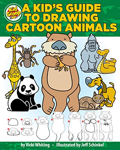 Imagen de archivo de A Kids Guide to Drawing Cartoon Animals (Happy Fox Books) From Kid Scoop, Step-by-Step Instructions and Trace-and-Draw Sketches for Elephants, Crocodiles, Tigers, Sea Horses, Sharks, Pandas, More a la venta por Goodwill
