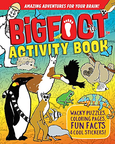 Beispielbild fr BigFoot Activity Book: Wacky Puzzles, Coloring Pages, Fun Facts & Cool Stickers! (Happy Fox Books) Search-and-Find, Mazes, Trivia, Riddles, . Coloring Pages, Fun Facts! Over 100 Stickers! zum Verkauf von WorldofBooks