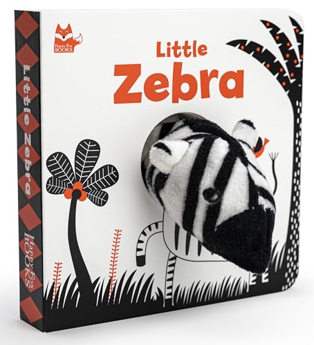 Beispielbild fr Little Zebra (Happy Fox Books) High-Contrast Art in Black, White, & Red Designed Specifically for Babies; Soft Plush Zebra Puppet, Die-Cut Elements, and Rounded Corners (Happy Fox Finger Puppet Books) zum Verkauf von WorldofBooks