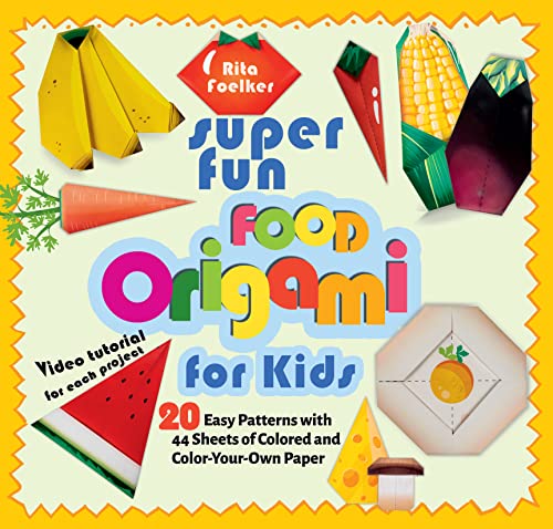 Stock image for Super Fun Food Origami for Kids: 20 Easy Patterns with 44 Sheets of Colored and Color-Your-Own Paper (Happy Fox Books) Food-Inspired Paper-Crafting Kit for Kids Ages 6-9, with Easy-Fold Lines for sale by SecondSale