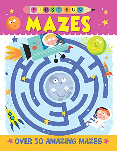 Imagen de archivo de First Fun: Mazes: Over 50 Amazing Mazes (Happy Fox Books) Fun and Educational Puzzle Book for Kids 4-6, with Interactive Activities, Illustrations, Fill-in-the-Blank Prompts, Letter Tracing, and More a la venta por BooksRun