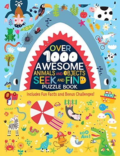 Beispielbild fr Over 1000 Awesome Animals and Objects Seek and Find Puzzle Book: Includes Fun Facts and Bonus Challenges! (Happy Fox Books) 92 Two-Page Search-and-Find Puzzles, Prompts, and More for Kids 5-8 zum Verkauf von BooksRun