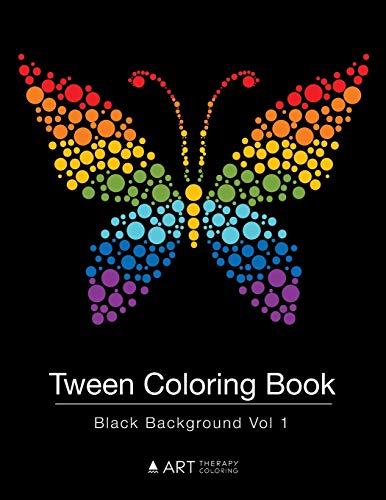 Imagen de archivo de Tween Coloring Book: Black Background Vol 1: Colouring Book for Teenagers, Young Adults, Boys, Girls, Ages 9-12, 13-16, Cute Arts & Craft Gift, Detailed Designs for Relaxation & Mindfulness a la venta por ZBK Books