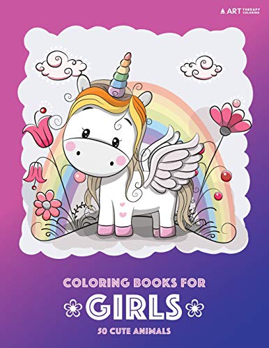 Beispielbild fr Coloring Books for Girls: 50 Cute Animals: Colouring Book for Girls, Cute Owl, Cat, Dog, Rabbit, Bear, Relaxing, Magnificent Coloring Pages for all Ages 2-4, 4-8, 9-12, Teen, Tweens & Adults zum Verkauf von HPB-Diamond