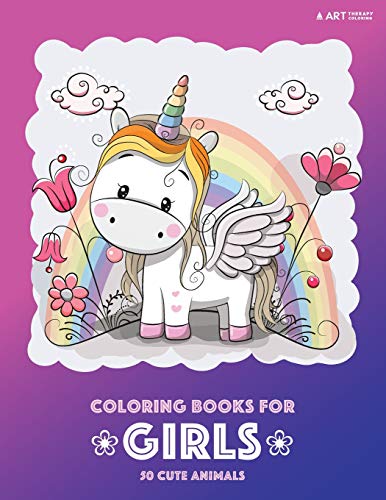 Imagen de archivo de Coloring Books for Girls: 50 Cute Animals: Colouring Book for Girls, Cute Owl, Cat, Dog, Rabbit, Bear, Relaxing, Magnificent Coloring Pages for all Ages 2-4, 4-8, 9-12, Teen, Tweens & Adults a la venta por HPB-Diamond