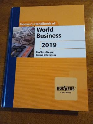 Beispielbild fr Hoover's Handbook of World Business 2019 zum Verkauf von Better World Books