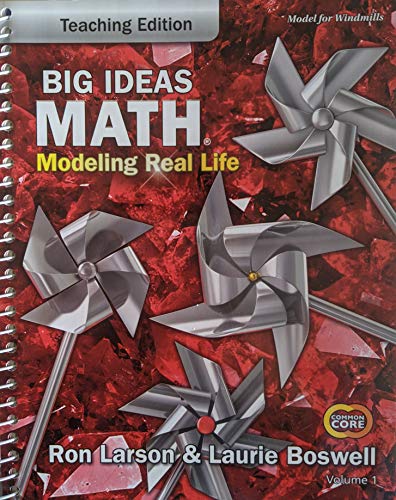 Stock image for Big Ideas Math, Modeling Real Life, Model for Windmills, Grade 1 Volume 1, Common Core Teaching Edition, 9781642083781, 164208378X, c. 2019 for sale by Better World Books