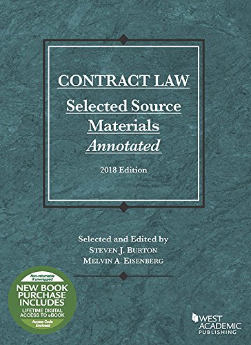 Beispielbild fr Contract Law, Selected Source Materials Annotated (Selected Statutes) zum Verkauf von BooksRun