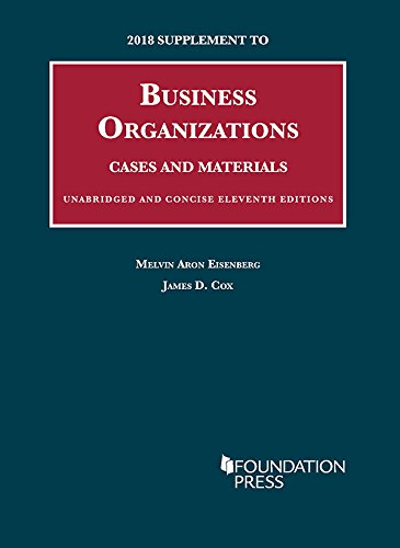 Stock image for 2018 Supplement to Business Organizations, Cases and Materials, Unabridged and Concise, 11th (University Casebook Series) for sale by HPB-Red