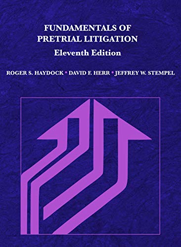 Beispielbild fr Fundamentals of Pretrial Litigation (Coursebook) zum Verkauf von BooksRun