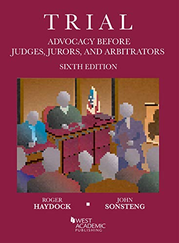 Beispielbild fr Trial Advocacy Before Judges, Jurors, and Arbitrators (Coursebook) zum Verkauf von BooksRun