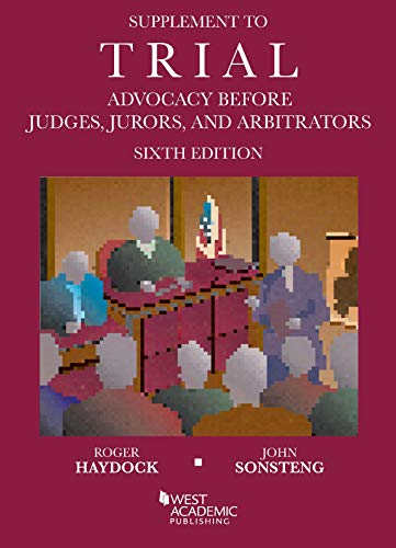 Beispielbild fr Supplement to Trial Advocacy Before Judges, Jurors, and Arbitrators (Coursebook) zum Verkauf von Books Unplugged
