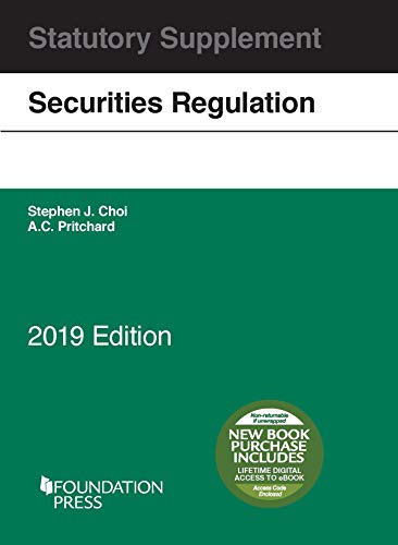 Beispielbild fr Securities Regulation Statutory Supplement, 2019 Edition (Selected Statutes) zum Verkauf von BooksRun