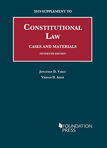 Beispielbild fr Constitutional Law, Cases and Materials, 15th, 2019 Supplement zum Verkauf von Better World Books