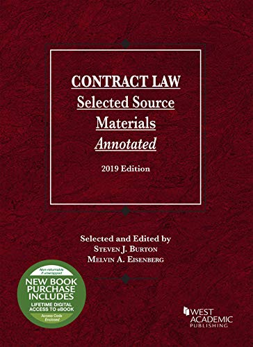 Beispielbild fr Contract Law, Selected Source Materials Annotated, 2019 Edition zum Verkauf von Better World Books