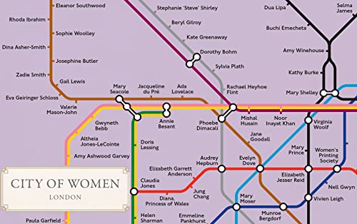 Imagen de archivo de City of Women London Tube Wall Map (A2, 16.5 x 23.4 Inches) a la venta por Lakeside Books