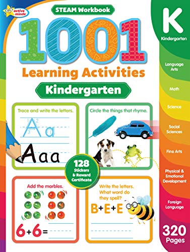 Stock image for 1001 STEAM Kindergarten Activity Workbook: Practice Sight Words, Phonics, Numbers, Math, Art, and More | Reading and Writing Skills - 320 Pages (Ages 4 and Up) (1001 Activity Books) for sale by Your Online Bookstore