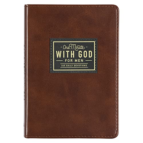 Imagen de archivo de One Minute with God for Men 365 Devotions, Brown Faux Leather Flexcover a la venta por HPB-Emerald