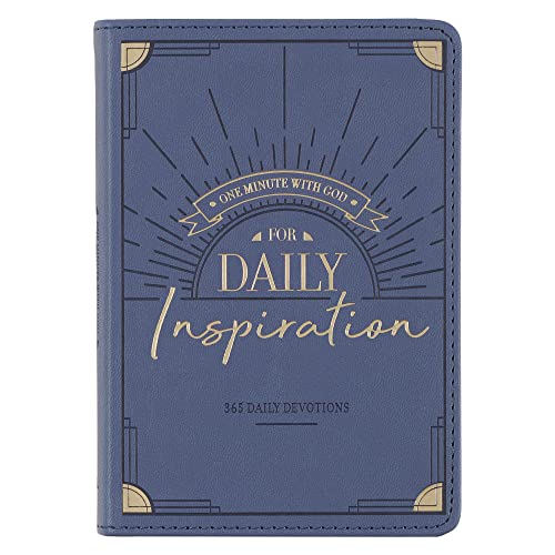 Imagen de archivo de One Minute with God for Daily Inspiration Devotional, Blue Faux Leather Flexcover a la venta por Ebooksweb