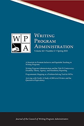 Imagen de archivo de WPA Writing Program Administration 442 Spring 2021 a la venta por PBShop.store US