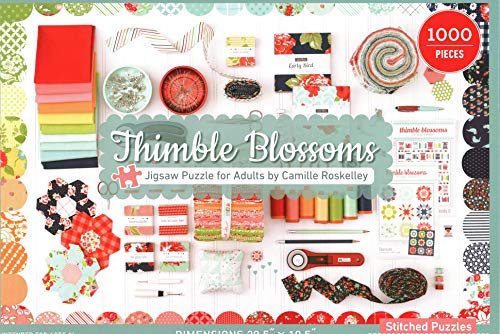 Stock image for Thimble Blossoms Jigsaw Puzzle for Adults by Camille Roskelley: 1000 Pieces, Dimensions 28 x 20 for sale by Book Outpost