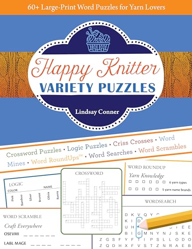 Beispielbild fr Happy Knitter Variety Puzzles, Volume 4: 60+ large-print word puzzles for yarn lovers zum Verkauf von WorldofBooks