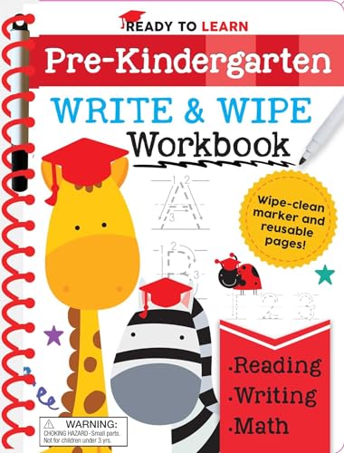 Beispielbild fr Ready to Learn: Pre-Kindergarten Write and Wipe Workbook: Counting, Shapes, Letter Practice, Letter Tracing, and More! zum Verkauf von Wonder Book