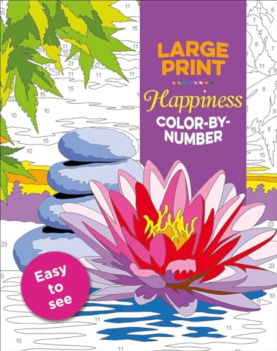 Stock image for Large Print Happiness Color-by-Number for sale by KuleliBooks