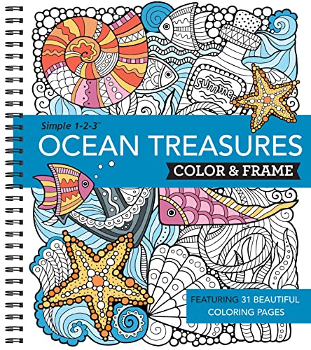 9781645582182: Color & Frame - Ocean Treasures (Adult Coloring Book)