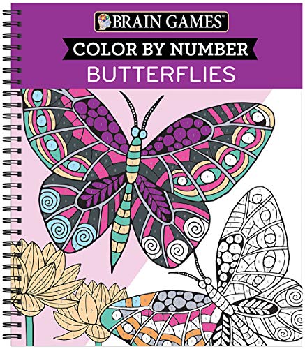 9781645584353: Brain Games - Color by Number: Butterflies