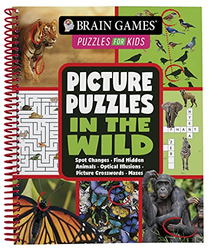 Beispielbild fr Brain Games Puzzles for Kids - Picture Puzzles in the Wild: Spot Changes, Find Hidden Animals, Optical Illusions, Picture Crosswords, Mazes zum Verkauf von WorldofBooks