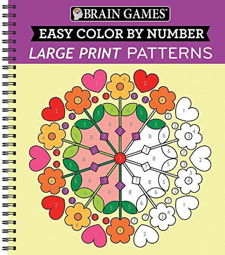 Imagen de archivo de Brain Games - Easy Color by Number: Large Print Patterns (Stress Free Coloring Book) (Brain Games - Color by Number) a la venta por SecondSale