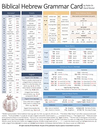 Stock image for Biblical Hebrew Grammar Card for sale by PBShop.store UK