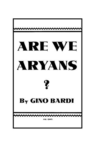 Stock image for ARE WE ARYANS? for sale by KALAMO LIBROS, S.L.