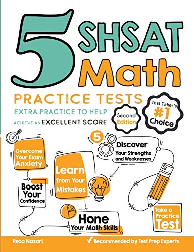 Beispielbild fr 5 SHSAT Math Practice Tests: Extra Practice to Help Achieve an Excellent Score zum Verkauf von PlumCircle