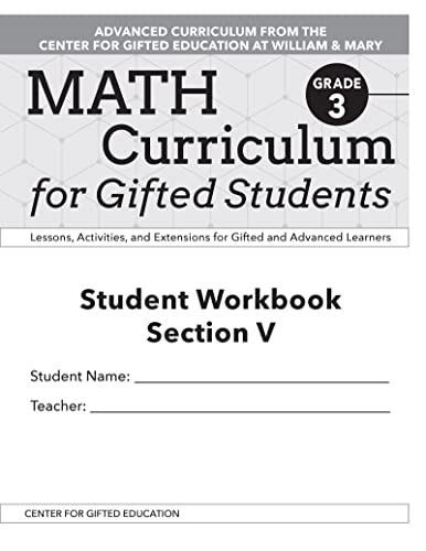 Beispielbild fr Math Curriculum for Gifted Students: Lessons, Activities, and Extensions for Gifted and Advanced Learners, Student Workbooks, Section V (Set of 5): Grade 3 zum Verkauf von Books From California