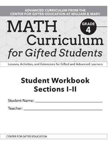 9781646320240: Math Curriculum for Gifted Students: Lessons, Activities, and Extensions for Gifted and Advanced Learners, Student Workbooks, Sections I-II (Set of 5): Grade 4