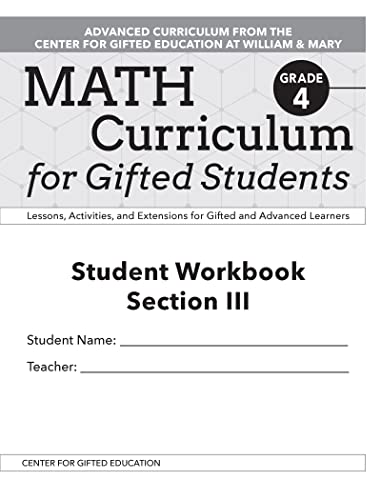 9781646320257: Math Curriculum for Gifted Students: Lessons, Activities, and Extensions for Gifted and Advanced Learners, Student Workbooks, Section III (Set of 5): Grade 4