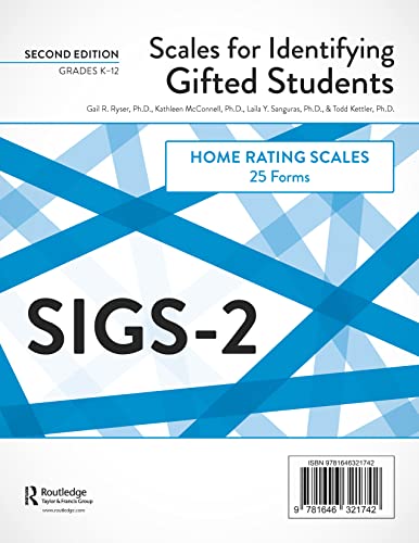 Beispielbild fr Scales for Identifying Gifted Students (SIGS-2): Home Rating Scale Forms (25 Forms) zum Verkauf von Books From California