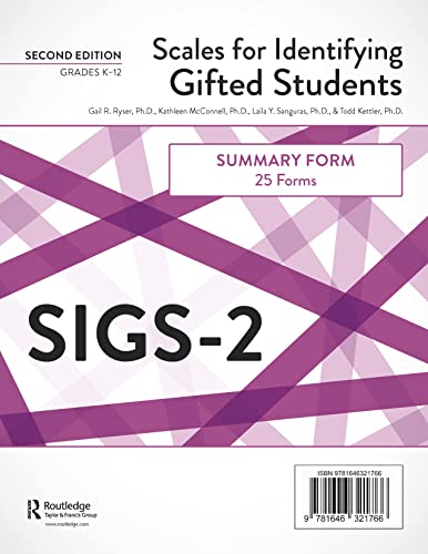 Imagen de archivo de Scales For Identifying Gifted Students (sigs-2) 2 New edition a la venta por GreatBookPrices