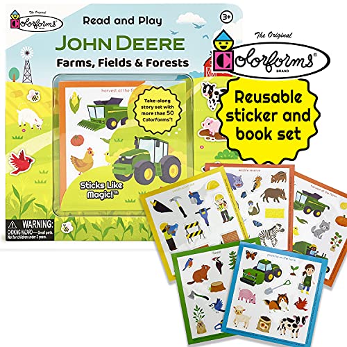 Beispielbild fr John Deere Kids: Farms, Fields & Forests Colorforms Read And Play Board Book, Reusable Sticker Activity Book Clings For Kids zum Verkauf von Gulf Coast Books