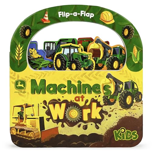 Stock image for John Deere Kids Machines at Work: Explore Tractors, Vehicles, & Tools Around the Farm - Children's Lift-A-Flap Board Book (John Deere Kids; Flip-a-Flap Children's Interactive Take-Along Board Books) for sale by ZBK Books