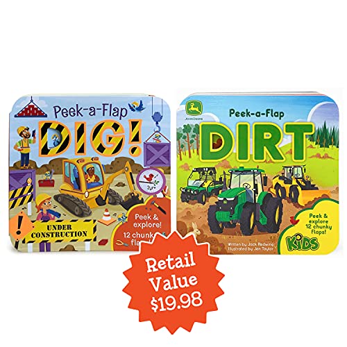 Beispielbild fr 2-pack Peek-a-Flap Dig & John Deere KIds Dirt Bundle, Children's Lift-a-Flap Set for Babies and Toddlers, Ages 2-5 zum Verkauf von Books Unplugged