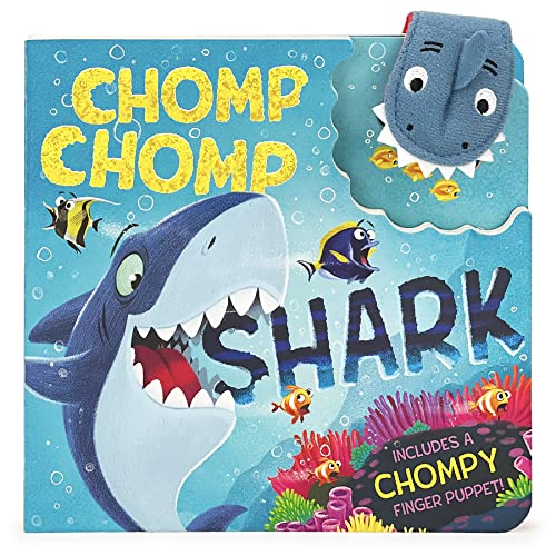 Stock image for Chomp Chomp Shark Finger Puppet Board Book Ages 2-5; Includes Detachable Plush Finger Puppet For Playtime for sale by Off The Shelf