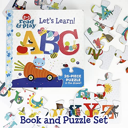 9781646384709: Let's Learn! ABC Board Book and 26 Piece Big Jigsaw Alphabet Puzzle for Preschoolers and Toddlers Ages 2+; (Read, Play & Learn) (2 in 1 Read & Play)
