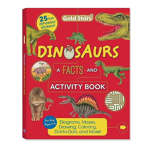 9781646387342: Dinosaur Facts and Activity Book with Stickers for Kids Ages 5-9 Includes Diagrams, Mazes, Coloring, Dot-to-Dots, Stickers, and More
