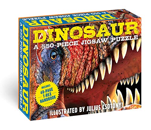 Stock image for Dinosaurs: 550-Piece Jigsaw Puzzle & Book: A 550-Piece Family Jigsaw Puzzle Featuring the T-Rex Handbook! (Discovering) for sale by Lakeside Books