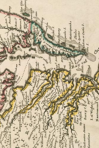 Stock image for 18th Century Map of Virginia and Maryland - A Poetose Notebook / Journal / Diary (50 pages/25 sheets) (Poetose Notebooks) for sale by Revaluation Books