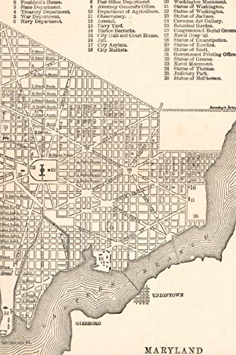 Stock image for 1870s Map of Washington DC - A Poetose Notebook / Journal / Diary (50 pages/25 sheets) (Poetose Notebooks) for sale by Revaluation Books