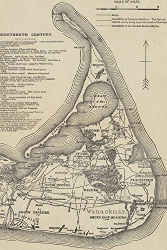 9781646721986: Nantucket, Massachusetts Vintage Map Field Journal Notebook, 50 pages/25 sheets, 4x6